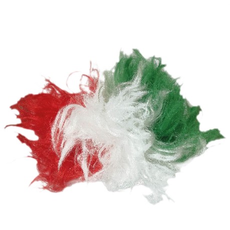 peluca peluca en colores: verde, plateada y roja