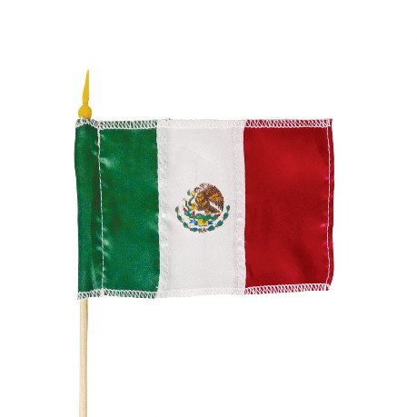 banderas de tela con soporte de madera