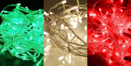 luces led de colores verde, blanco y rojo